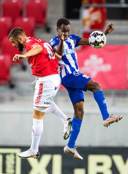 Kalmars Filip Sachpekidis och IFK Göteborgs Alhassan Yusuf