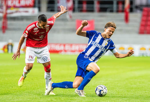Kalmars Romário Pereira Sipião och IFK Göteborgs August