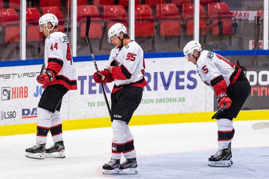Malmö Redhawks Jesper Jensen Aabo, Carl Persson och Axel