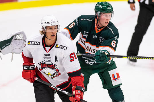 Malmö Redhawks Emil Sylvegård och Kristianstads Carl