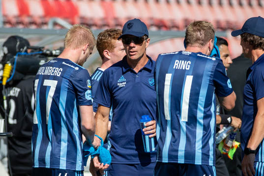 Djurgårdens tränare Kim Bergstrand och Kalle Holmberg