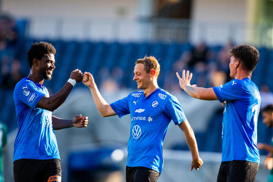 Halmstads Joel Allansson jublar
