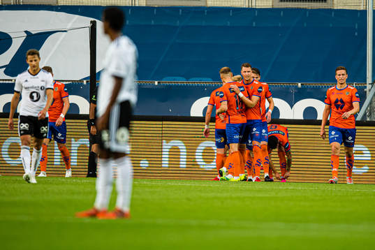 Holmbert Aron Briem Fridjonsson of Aalesund celebrates