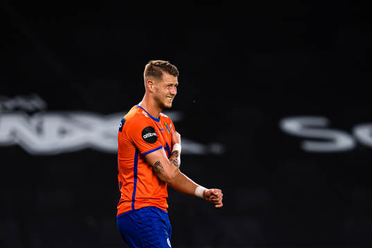Holmbert Aron Briem Fridjonsson of Aalesund in pain