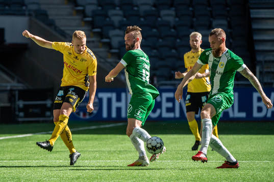 Elfsborgs Per Frick mot Hammarbys Mads Fenger Nielsen och