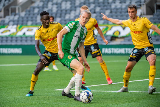 Hammarbys Gustav Ludwigson och Elfsborgs Joseph Okumu