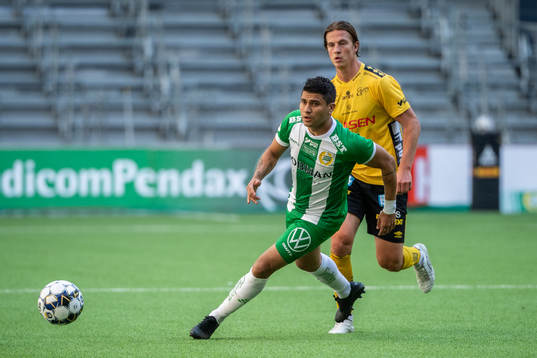Hammarbys Paulinho och Elfsborgs Simon Olsson