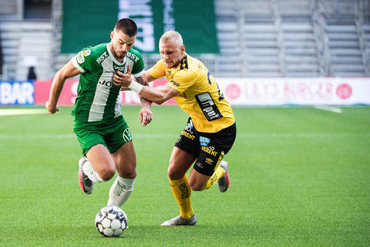 Hammarbys Vladimir Rodic och Elfsborgs Simon Strand