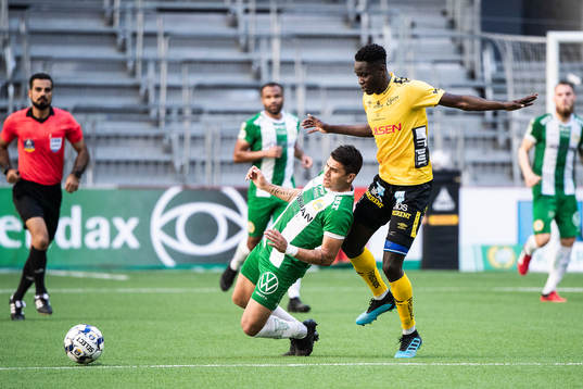 Hammarbys Paulinho och Elfsborgs Joseph Okumu