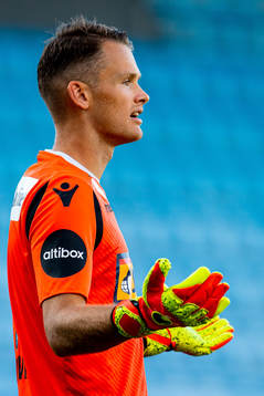 Goalkeeper Jacob Storevik of Sandefjord