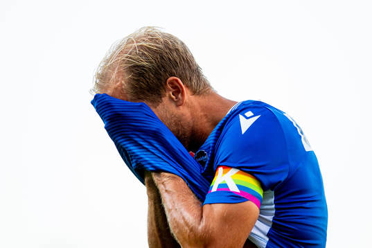 Lars Grorud of Sandefjord looks dejected