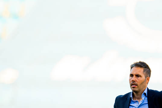 Martí Cifuentes, head coach of Sandefjord, looks dejected