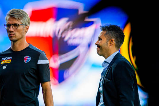 Martí Cifuentes, head coach of Sandefjord, looks dejected