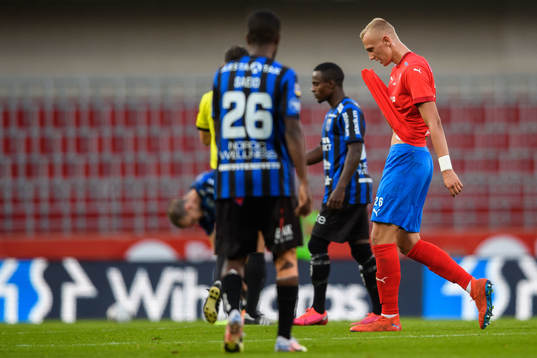 Helsingborgs Jakob Voelkerling Persson deppar i halvtid