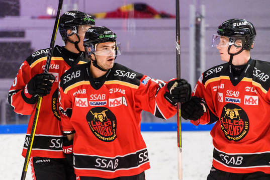 Luleås Karl Fabricius och Jonas Berglund jublar