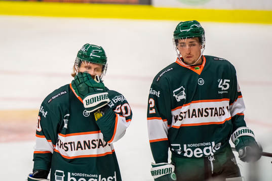 Kristianstads Erik Flood och William Pethrus  deppar