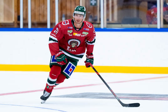 Frölundas Johan Sundström innan träningsmatchen i