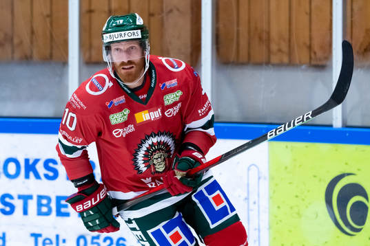 Frölundas Jens Olsson innan träningsmatchen i ishockey
