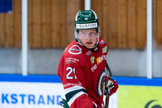Frölundas Karl Henriksson innan träningsmatchen i