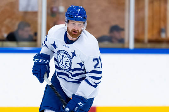 Leksands Mattias Ritola innan träningsmatchen i ishockey