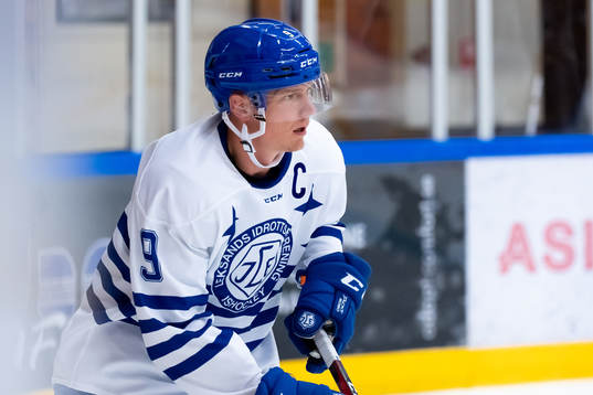 Leksands Patrik Zackrisson innan träningsmatchen i
