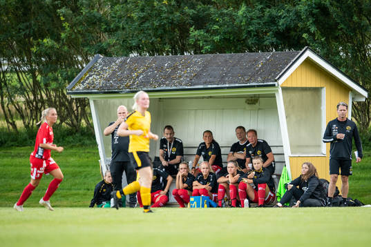 Elfsborgs spelar och ledare på bänken vid sidan av planen