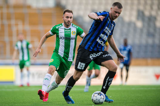 Hammarbys Muamer Tankovic och Sirius Daniel Jarl