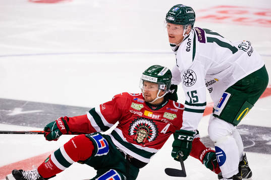 Frölundas Nicklas Lasu och Färjestads Gustav Rydahl