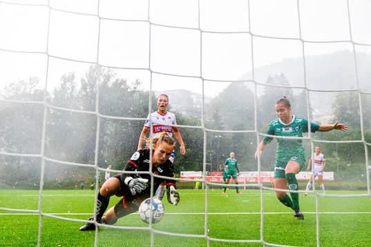 Goalkeeper Oda Marie Bogstad saves an attempt