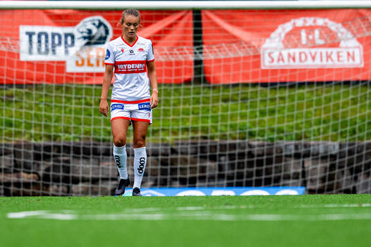 Ingrid Stenevik of Sandviken looks dejected