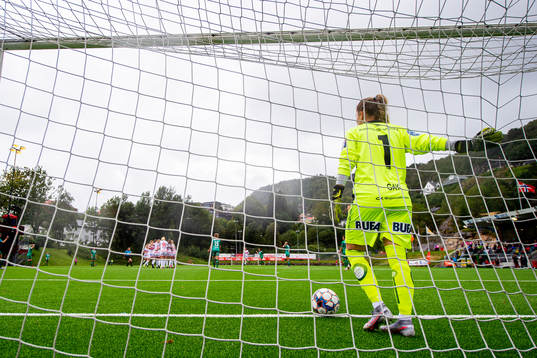 Goalkeeper Adelaide Gay of Klepp looks dejected