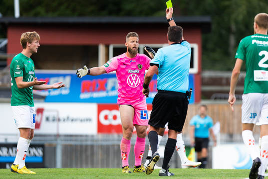 Jönköpings målvakt Frank Pettersson tilldelas en varning