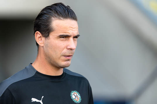 Örebros Nordin Gerzic före fotbollsmatchen i Allsvenskan