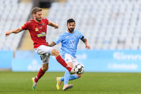 Falkenbergs Karl Söderström och Malmö FFs Behrang Safari