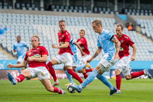 Malmö FFs Sören Rieks och Falkenbergs Carl Johansson
