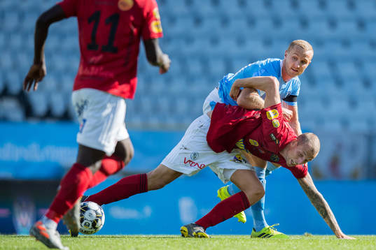 Malmö FFs Franz Brorsson och Falkenbergs Gustaf Nilsson