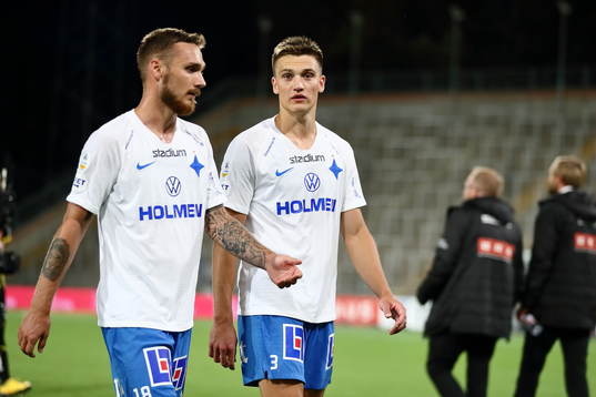 IFK Norrköpings Linus Wahlqvist och Rasmus Stensbæk