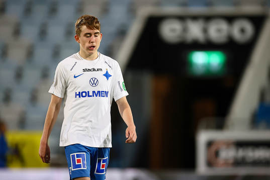 IFK Norrköpings Ísak Bergmann Jóhannesson deppar