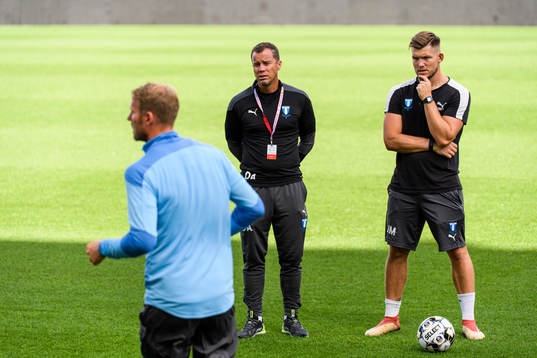 Daniel Andersson, manager and Jamie Mackay, physical