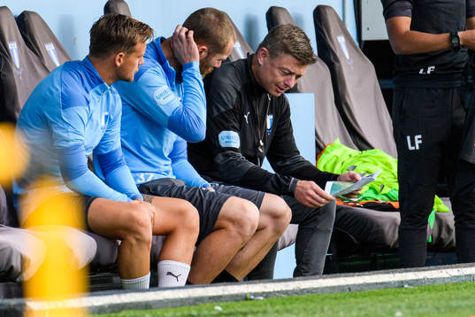 Eric Larsson and Jo Inge Berget with Jon Dahl Tomasson,