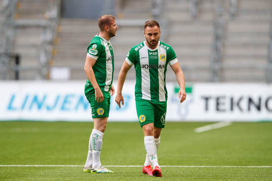 Darijan Bojanic and Muamer Tankovic of Hammarby looks