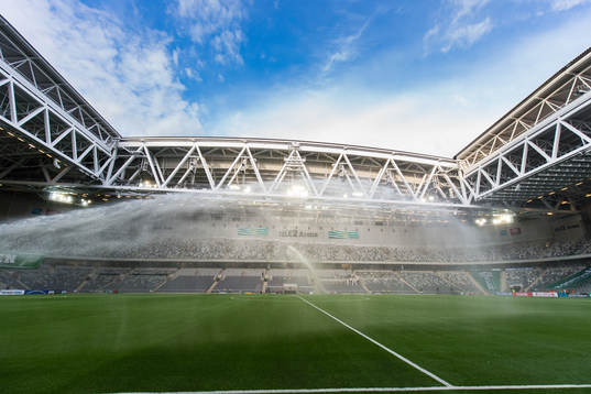 Tele2 Arena is watered