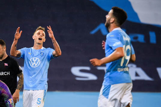 Sören Rieks of Malmö FF looks dejected