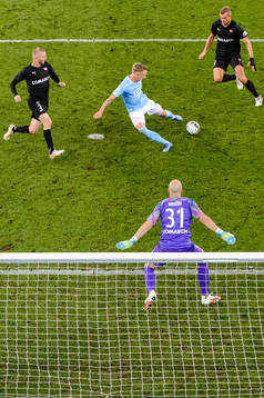 Sören Rieks of Malmö FF scores 2-0