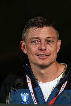 Jon Dahl Tomasson, head coach of Malmö FF at the press