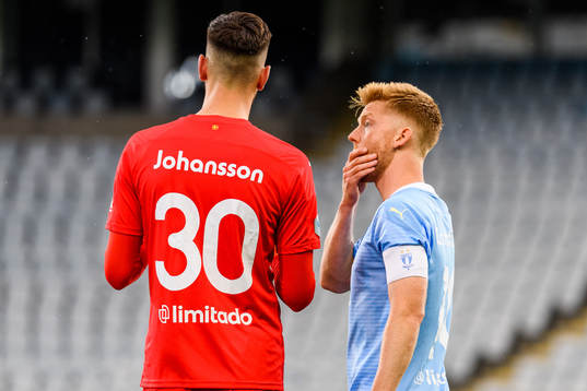 Goalkeeper Marko Johansson and Anders Christiansen