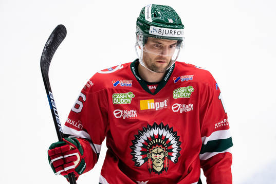 Frölundas Stefan Elliot på uppvärmningen innan