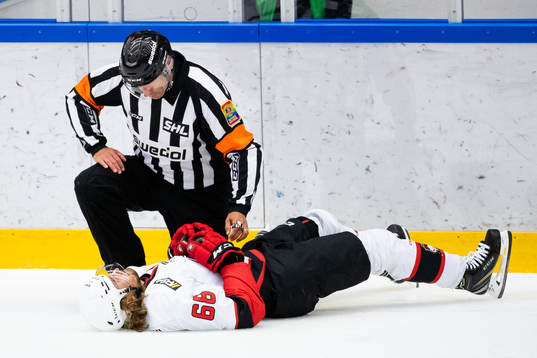 Malmö Redhawks Adam Brodecki  liggande
