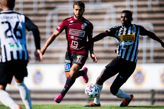Assyriska Tarek Alnator och Landskronas Patrick Nwadike