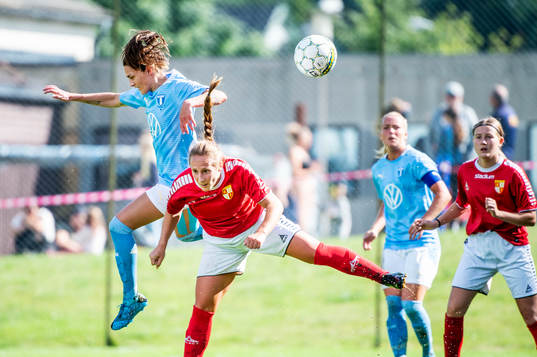 Malmö FFs Saga Fredriksson mot Klågerups Erica Kozma